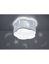 [TRIO602300345] Plafoniera Stanza Bambino Moony Azzurro Decori Lune e Stelle Ø40 cm Trio Lighting