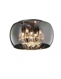 [TRIO611210506] Plafoniera Vapore Vetro Cromo E Pendenti Ø40 cm Trio Lighting
