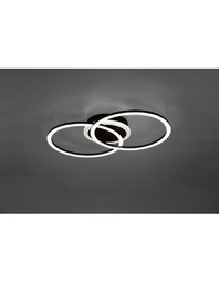 [TRIOR62783132] Plafoniera Venida Doppio Cerchio Nero Led 25w Dimmerabile L50 cm Trio Lighting