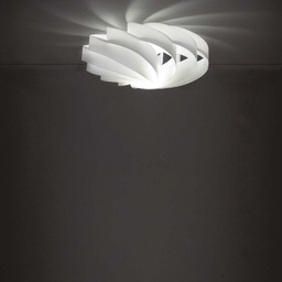 [FLAT/P/100/W] Plafoniera cinque luci FLAT Bianco diametro 100x h50cm