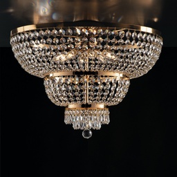 [BL189-PL8-OR] Plafoniera imperiale in ferro e ottone Oro con stass otto luci 65x h48 cm