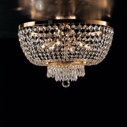 [BL189-PL6-OR] Plafoniera imperiale in ferro e ottone Oro con stass sei luci 50x h37 cm