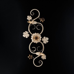 [BL169-PL2-AV] Plafoniera in ferro Avorio decape rose Oro due luci 73x2x h17 cm