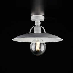 [BL234-PL1-BA] Plafoniera in ferro Bianco Argento industrial minimal 30x h14 cm