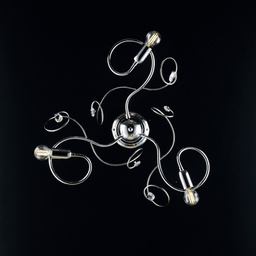[BL209-PL3-CR] Plafoniera in ferro cromato lucido con strass in cristallo 3 luci 47xh.21 cm