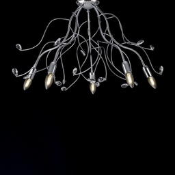 [BL154-PL5-CR] Plafoniera in ferro cromato lucido con strass in cristallo 5 luci