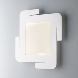 [BL251-LED24] Plafoniera in metallo Bianco LED integrato 45x45x h5 cm