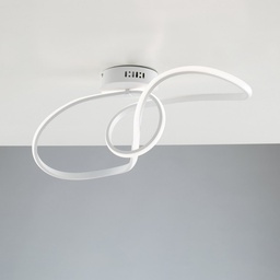 [BL212-PBC] Plafoniera in metallo e alluminio Bianco con LED integrato 68x24x h24 cm
