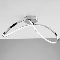 [BL239-PCR] Plafoniera in metallo e alluminio Cromo Lucido LED Integrato 70x29 h22 cm