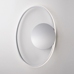 [BL227-APCR] Plafoniera in metallo e alluminio Cromo Lucido con LED integrato 42x30x h8 cm