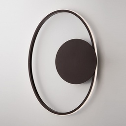 [19634366] Plafoniera in metallo e alluminio Marrone con LED integrato 42x30x h8 cm