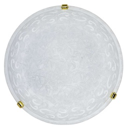 [ASIA/40 BI] Plafoniera in vetro screpolato bianco ganci in oro diam. 40 cm