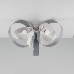 [BL114-PL3-BG] Plafoniera moderna in ferro tre luci Bianco Grigio tre luci 44x h26 cm