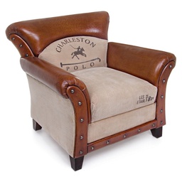 [B0746159] Poltrona Charleston in pelle vintage beige