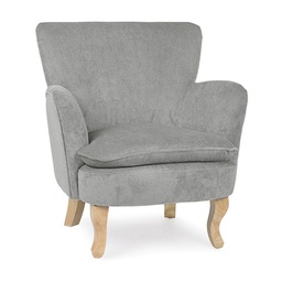 [B0748246] Poltrona grigio chiaro in tessuto stile vintage