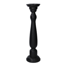 [V6168080000] Portacandele legno nero cm11,5/12,5h50