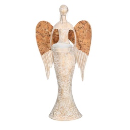 [V6116190000] Portacandele metallo angelo 1p cm18,5x6,5h38
