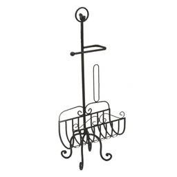[V6432160000] Portarotolo a stelo metallo nero con portariviste cm32x27,5h82