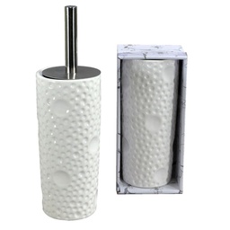 [V6214830000] Portascopino ceramica bianco bolle tondo cmø10h24/34