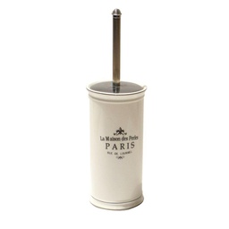 [V6214760000] Portascopino ceramica paris bianco tondo cmø11