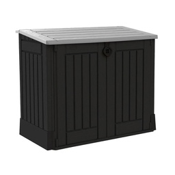 [K249673] Portattrezzi in resina store-it-out  lucchettabile  nero e grigio 132x71,5xh.113,5 cm