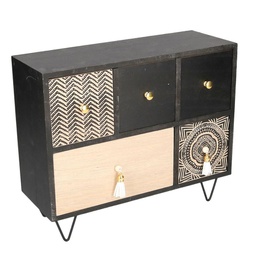 [V5923390000] Portatutto legno maori 1+4 cassetti rettangolare cm 33x12h27
