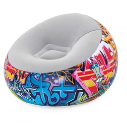 [1944827] Pouf Poltrona Gonfiabile Relax Bestway Graffiti 112 x 112 x 66 cm