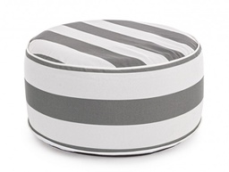 [B0806761] Pouf Righe Gonfiabile Bianco-Grigio