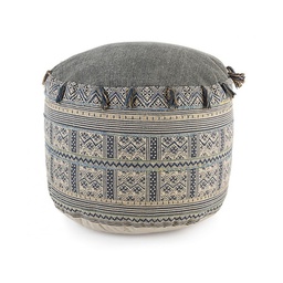 [B0720095] Pouf in cotone stile etnico TILAK Snorkel diametro 50x h35 cm