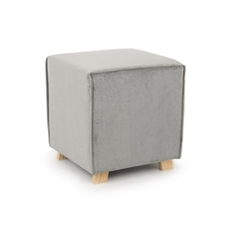 [B0748165] Pouf in velluto vintage Grigio Chiaro ADELINE 40x40x h44 cm