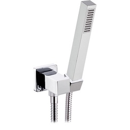 [DFLEX-110-1616] Presa acqua quadrata in ottone con doccetta Polar e flessibile cromo