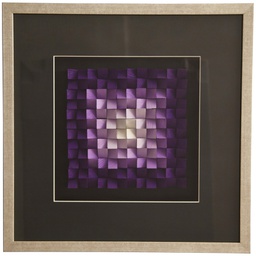 [QU/209] Quadro 3D con finitura in vetro e tela multicolor 60x60 cm