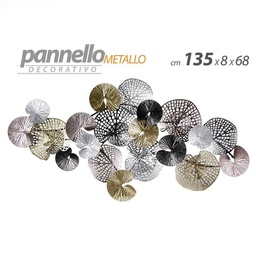 [GIC776656] Quadro in metallo decorazione a parete fiori cm 135 x 8 x 68 h