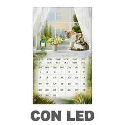 [V4615750000] Quadro led con calendario bianco rettangolare cm 30x50x1