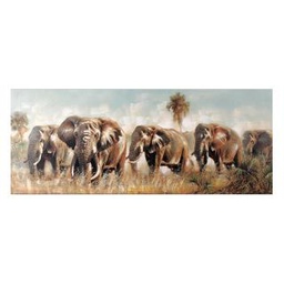 [V4615830000] Quadro stampa elefanti rettangolare cm55x135x3