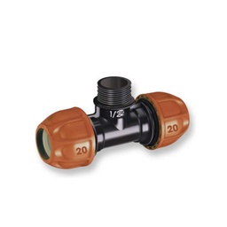 [CLAB90325] Raccordo a T per tubo Ø 20 mm con filetto 1-2” M