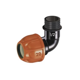 [CLAB90324] Raccordo a gomito per tubo 20 millimetri filetto 1-2&quot; maschio