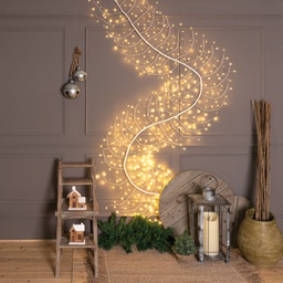 [20100255] Ramo CLIMBER TIGLIO Bianco 504 MicroLED FlashLED 4m+300cm Luci di Natale