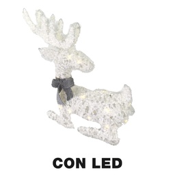 [V6192700000] Renna plastica con led bianco cm56x17h49
