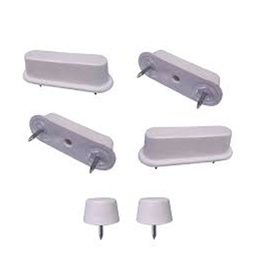 [1920221] Saniplast - Set di Paracolpi Rettangolari H12, Bianco - Confezione da 6 unità