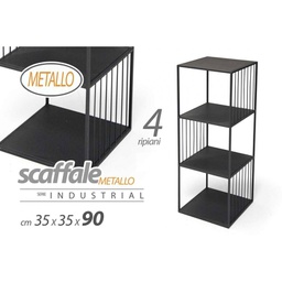 [GIC779589] Scaffale in metallo nero design arredo casa cm 35 x 35 x 90 h