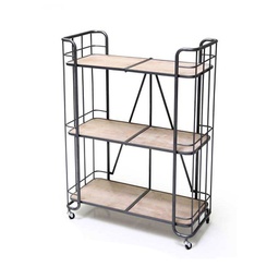 [GIC750410] Scaffale libreria 3 mensole dotato di ruote 80x40xh116 cm