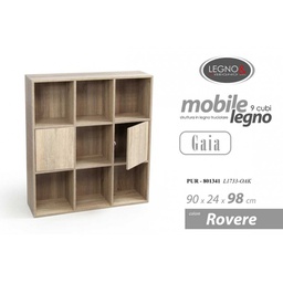 [GIC801341] Scaffale libreria rovere cubi cm 90 x 24 x 98 h