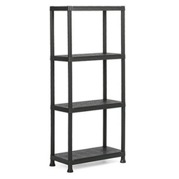 [332596] Scaffale nero ripostiglio 4 ripiani cm 60 x 30 x 135 h
