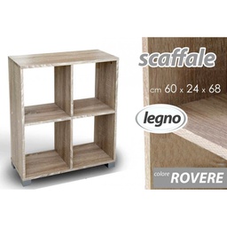 [GIC623400] Scaffale pensile libreria rovere 60 x 24 x 68 con piedini