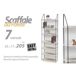[GIC754692] Scaffale slim da parete 7 ripiani cm 65 x 17 x 205 h