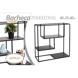 [GIC751608] Scaffale urban nero bacheca da muro cm 60 x 23 x 60 h