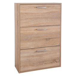 [DFL7950080] Scarpiera 3 Ribalte Doppie Linea 'Kavala' Cm. 25 X 65 X H.99,6 - Rovere