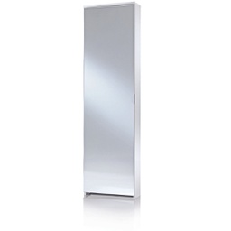 [TEREL301B] Scarpiera Specchio Con Cinque Contenitori Fino A 10 Paia Di Scarpe bianco specchio
