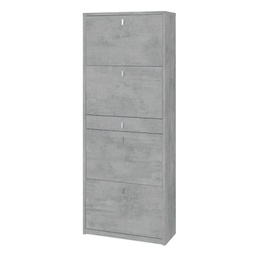 [OSK569CECEK] Scarpiera quattro ante un cassetto Beton Cemento 63x29x h164 cm